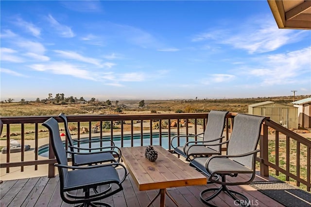 3070 Royal Meadow Ln, Paradise, CA 95969 - wooden terrace with an outdoor pool