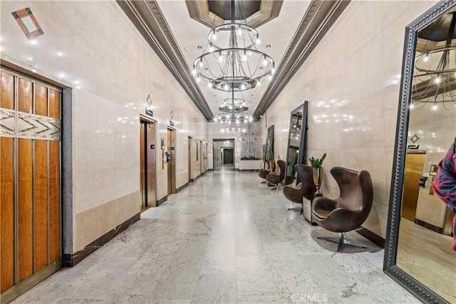 460 S Spring St Unit 613, Los Angeles, CA 90013 - lobby with tile walls and ornamental molding