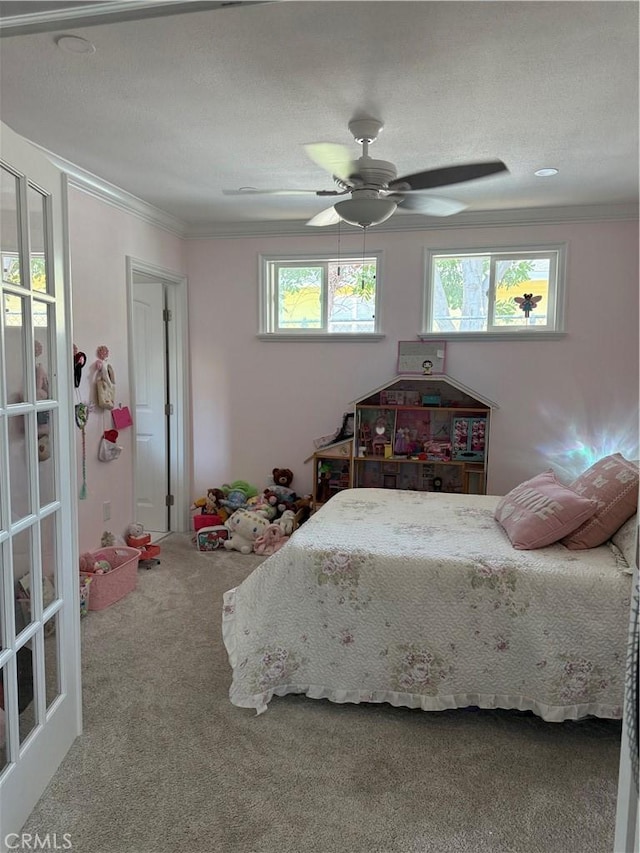 6867 Weaver St, Riverside, CA 92504 - bedroom featuring crown molding, carpet floors, and a ceiling fan