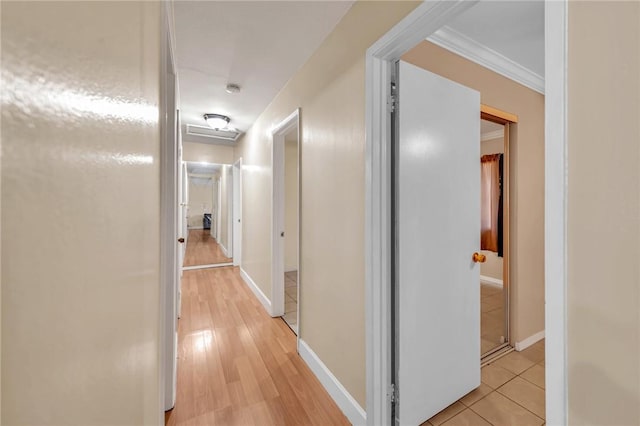 507 W La Jolla St, Placentia, CA 92870 - hall with light wood-style flooring and crown molding