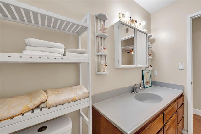 507 W La Jolla St, Placentia, CA 92870 - bathroom with vanity and a ceiling fan