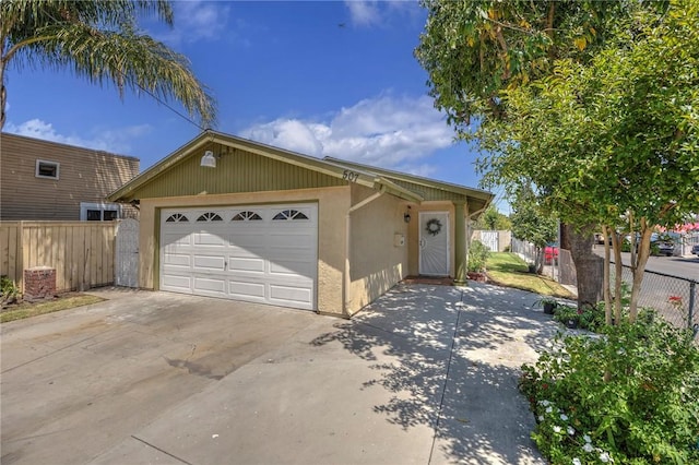 507 W La Jolla St, Placentia, CA 92870 - view of front of home featuring stucco siding, driveway, a garage, and an outdoor structure