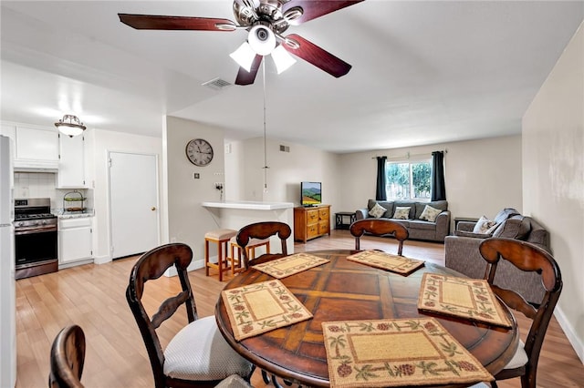 507 W La Jolla St, Placentia, CA 92870 - dining space with ceiling fan and light wood-style floors