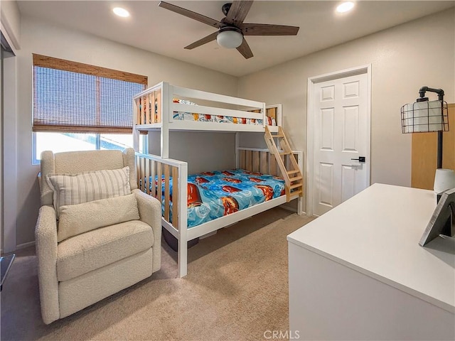 795 Donatello Dr, Corona, CA 92882 - bedroom featuring carpet floors, recessed lighting, and a ceiling fan