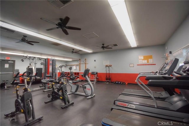 26769 Cherry Hills Blvd, Menifee, CA 92586 - gym featuring a ceiling fan