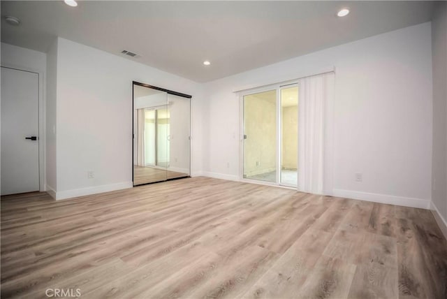 26769 Cherry Hills Blvd, Menifee, CA 92586 - unfurnished bedroom with wood finished floors, baseboards, and recessed lighting