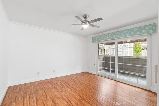 24545 Santa Clara Ave, Dana Point, CA 92629 - spare room with wood finished floors, ceiling fan, and ornamental molding