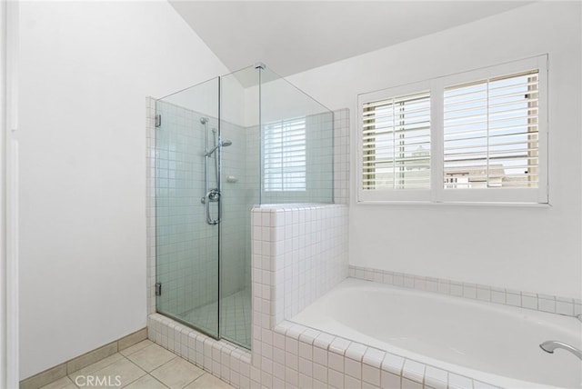 24545 Santa Clara Ave, Dana Point, CA 92629 - bathroom featuring tile patterned flooring, a shower stall, and a garden tub