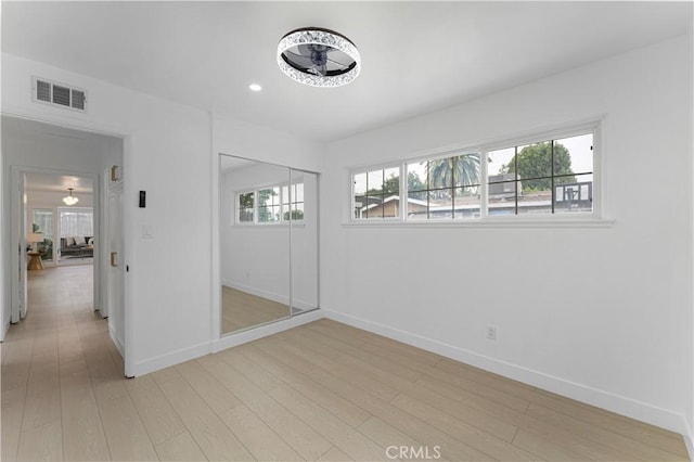 17121 Simonds St, Granada Hills, CA 91344 - spare room with baseboards, light wood-style flooring, and recessed lighting