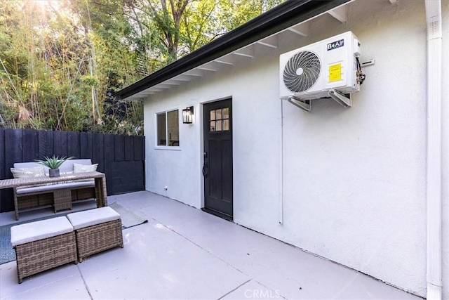 12009 Dresden Pl, Granada Hills, CA 91344 - view of patio / terrace featuring a cooling unit and an outdoor living space
