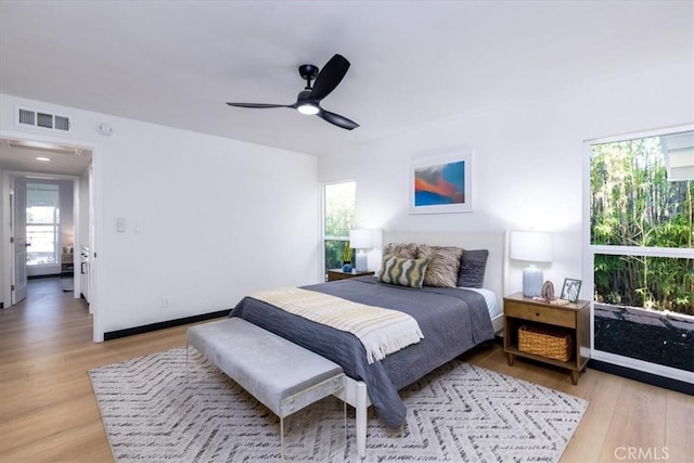 12009 Dresden Pl, Granada Hills, CA 91344 - bedroom with light wood-style flooring and a ceiling fan
