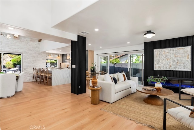 19851 Malaga Ln, Yorba Linda, CA 92886 - living room featuring light wood finished floors and recessed lighting