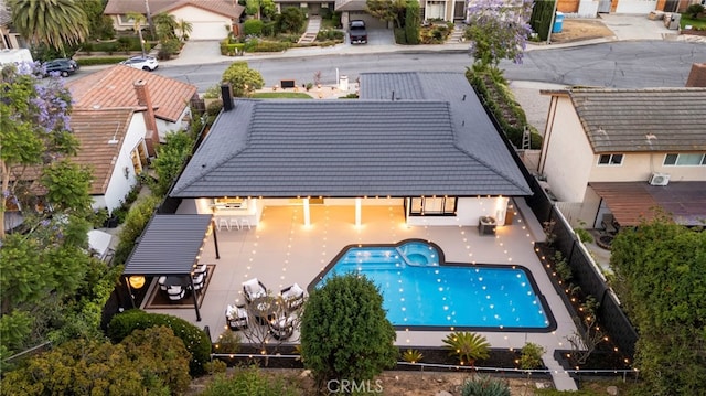 19851 Malaga Ln, Yorba Linda, CA 92886 - aerial view of property and surrounding area featuring a pool