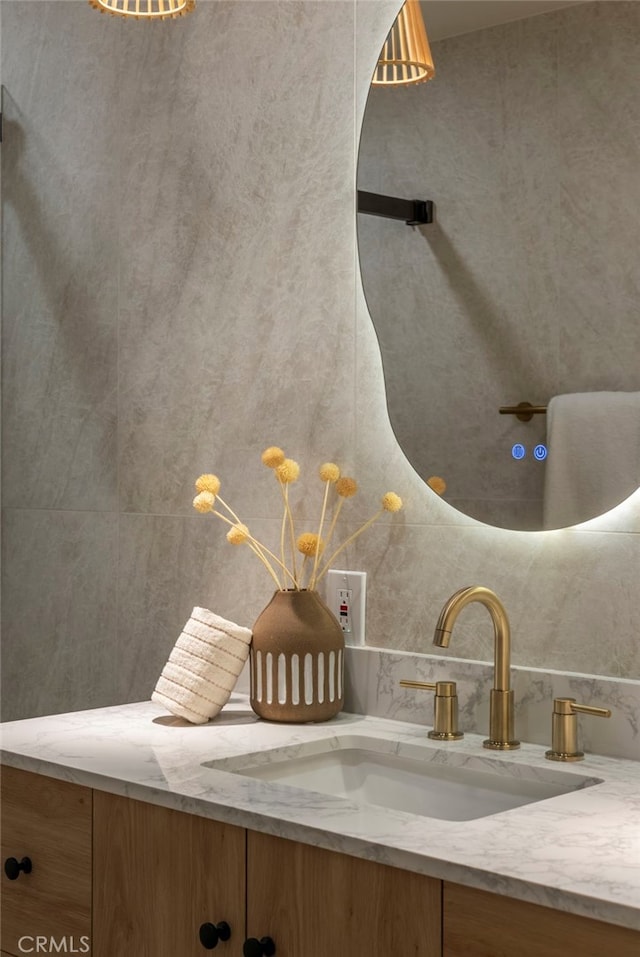19851 Malaga Ln, Yorba Linda, CA 92886 - bathroom view of vanity and decorative backsplash