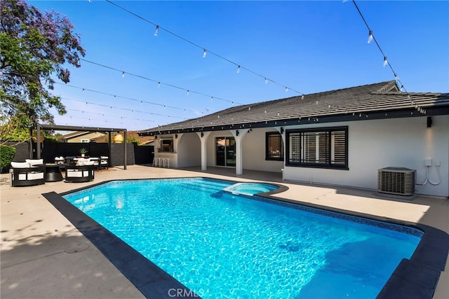 19851 Malaga Ln, Yorba Linda, CA 92886 - view of swimming pool with an outdoor hangout area, a patio area, and a pool with connected hot tub