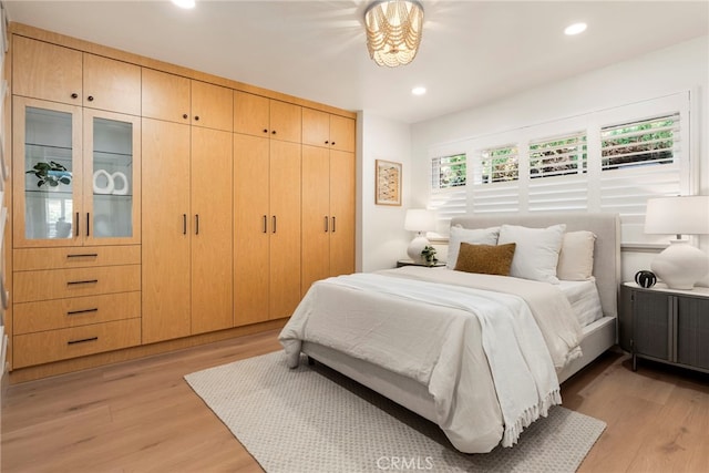19851 Malaga Ln, Yorba Linda, CA 92886 - bedroom featuring light wood-type flooring, recessed lighting, and a closet
