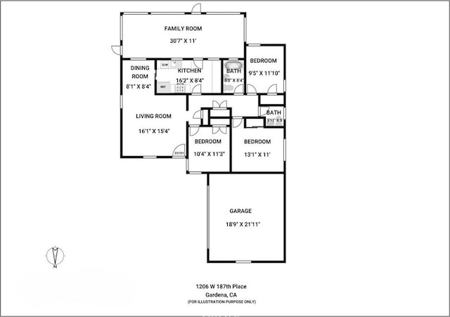 1206 W 187th Pl, Gardena, CA 90248 - property floor plan
