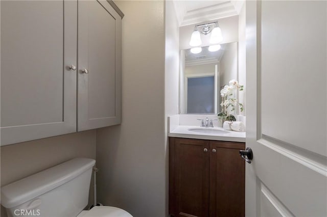 1123 Klose Ln, Fullerton, CA 92833 - bathroom with toilet, vanity, and crown molding