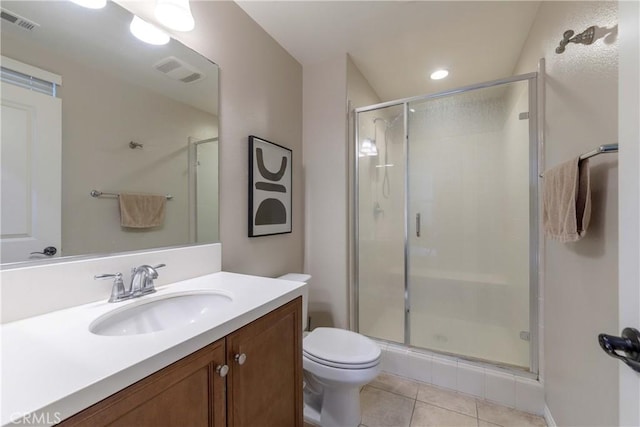 1123 Klose Ln, Fullerton, CA 92833 - full bath featuring a stall shower, vanity, tile patterned floors, toilet, and recessed lighting