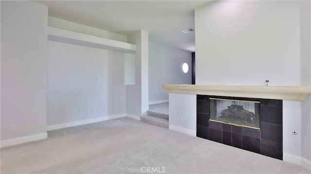 2431 Elizabeth Ct, Upland, CA 91784 - unfurnished living room featuring carpet and a tile fireplace