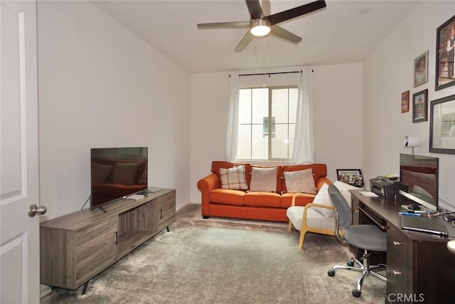3042 Eveningcloud St, Hemet, CA 92543 - carpeted office with a ceiling fan