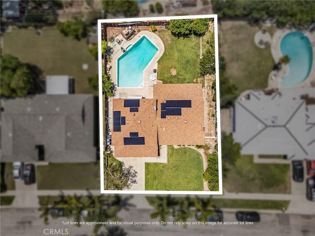5644 Wadsworth Ave, Highland, CA 92346 - aerial view of property and surrounding area featuring property boundaries highlighted