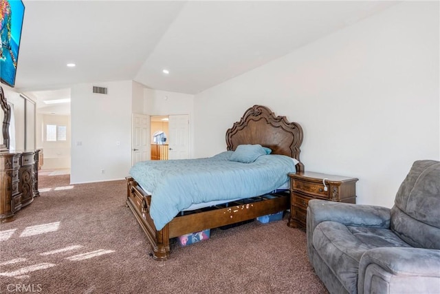 24101 Crowned Partridge Ln, Murrieta, CA 92562 - carpeted bedroom featuring vaulted ceiling and recessed lighting