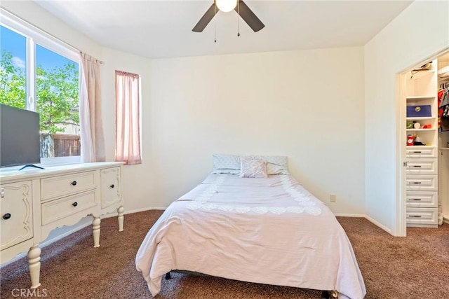24101 Crowned Partridge Ln, Murrieta, CA 92562 - carpeted bedroom featuring a spacious closet, a ceiling fan, and a closet