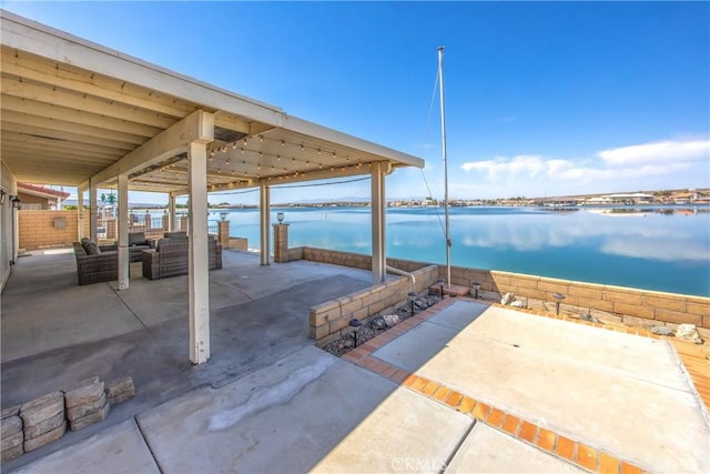27470 Lakeview Dr, Helendale, CA 92342 - view of patio with a water view and outdoor lounge area