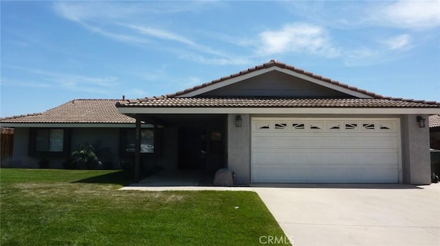 284 Celeste Dr, Riverside, CA 92507 - single story home featuring an attached garage, driveway, a front yard, stucco siding, and a tile roof