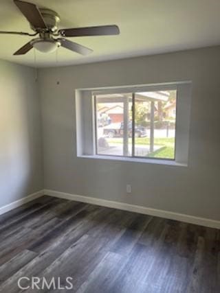 284 Celeste Dr, Riverside, CA 92507 - empty room with dark wood-type flooring and ceiling fan