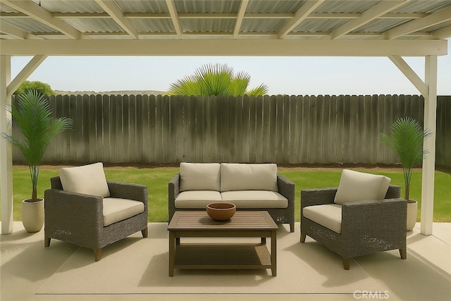 284 Celeste Dr, Riverside, CA 92507 - fenced backyard with a patio and outdoor lounge area