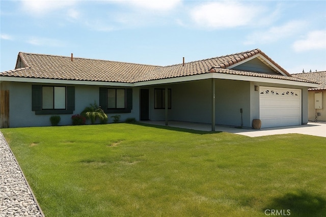 284 Celeste Dr, Riverside, CA 92507 - view of front of property with stucco siding, an attached garage, driveway, and a front lawn