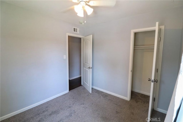 425 E Wilson Ave, Orange, CA 92867 - unfurnished bedroom with carpet, a closet, baseboards, and a ceiling fan