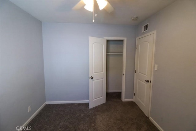 425 E Wilson Ave, Orange, CA 92867 - unfurnished bedroom featuring carpet floors, baseboards, a ceiling fan, and a closet