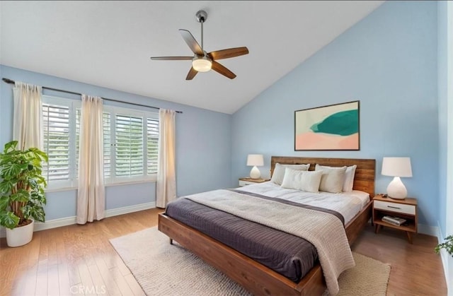 2938 Calle Gaucho, San Clemente, CA 92673 - bedroom with vaulted ceiling, light wood-style floors, and ceiling fan