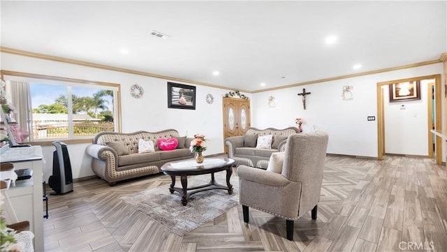 9828 Carob Ave, Fontana, CA 92335 - living room with crown molding and recessed lighting