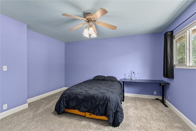 3030 Silverbell Rd, Chico, CA 95973 - bedroom with carpet floors, a ceiling fan, and baseboards