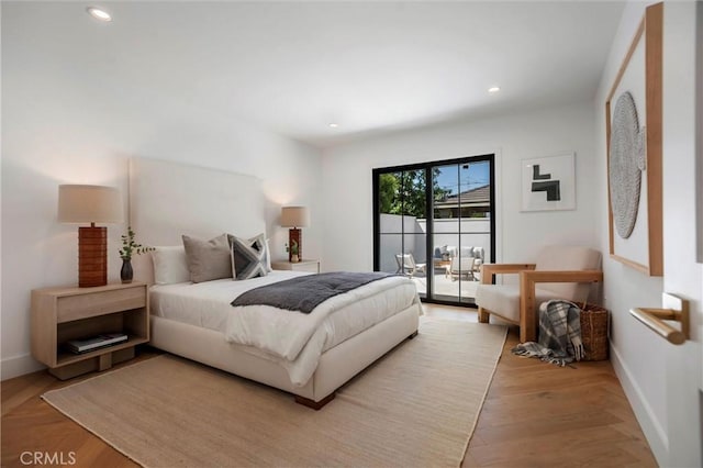9363 Dinsdale St, Downey, CA 90240 - bedroom with access to exterior, baseboards, and recessed lighting