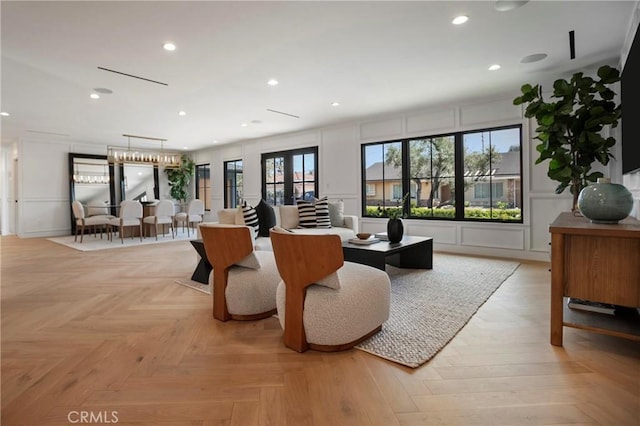 9363 Dinsdale St, Downey, CA 90240 - living area with recessed lighting and a decorative wall