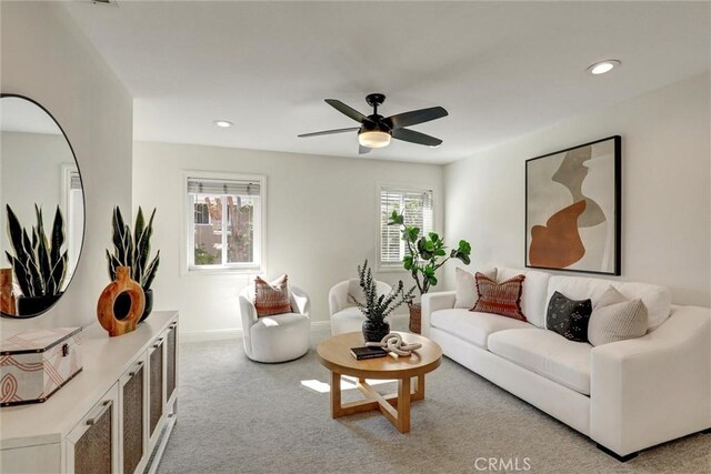 55 Fairfield, Lake Forest, CA 92610 - carpeted living room with a ceiling fan and recessed lighting