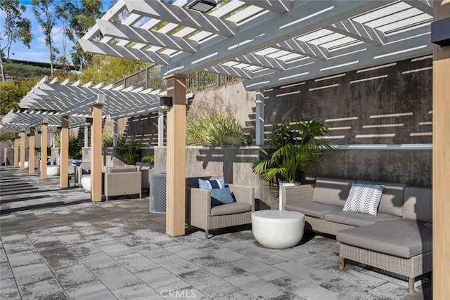 55 Fairfield, Lake Forest, CA 92610 - view of patio with a pergola and an outdoor living space