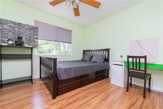 530 Diamond St Unit C, Monrovia, CA 91016 - bedroom featuring wood finished floors, ceiling fan, and baseboards