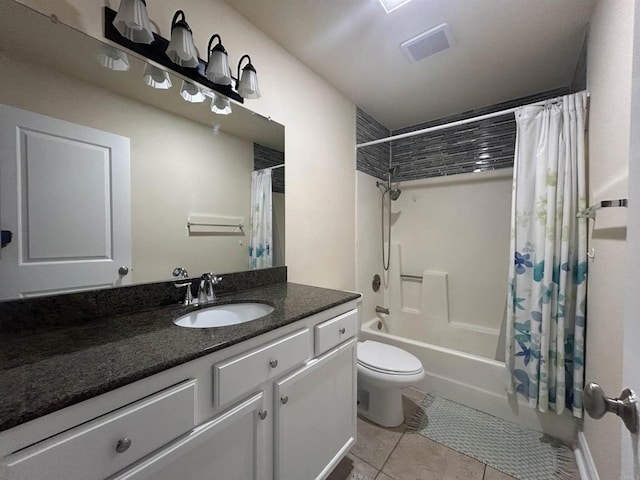 12805 Mapleview St Unit 14, Lakeside, CA 92040 - bathroom featuring vanity, toilet, shower / tub combo with curtain, and tile patterned flooring
