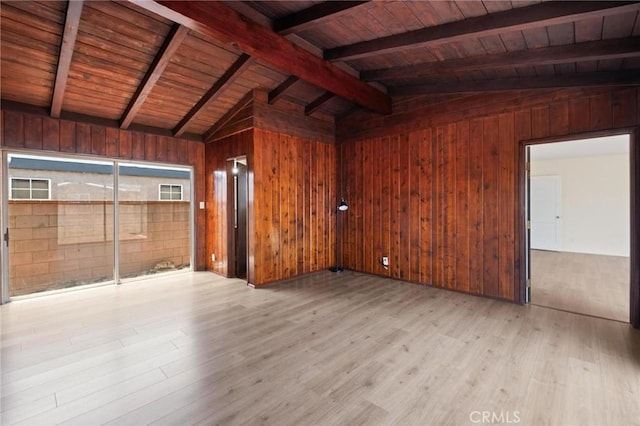 150 E 232nd St, Carson, CA 90745 - spare room featuring wood walls, wood finished floors, and wooden ceiling