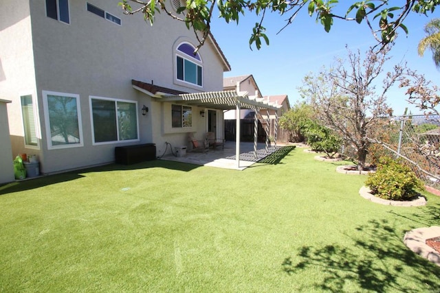 1917 Tecate, Escondido, CA 92029 - rear view of property with a pergola, stucco siding, a fenced backyard, and a patio