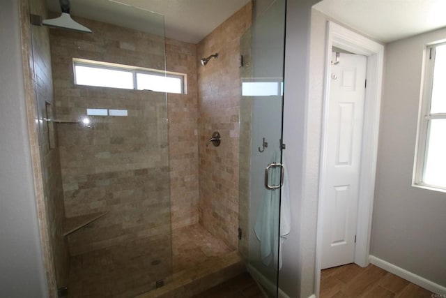 1917 Tecate, Escondido, CA 92029 - full bathroom featuring a stall shower and wood finished floors