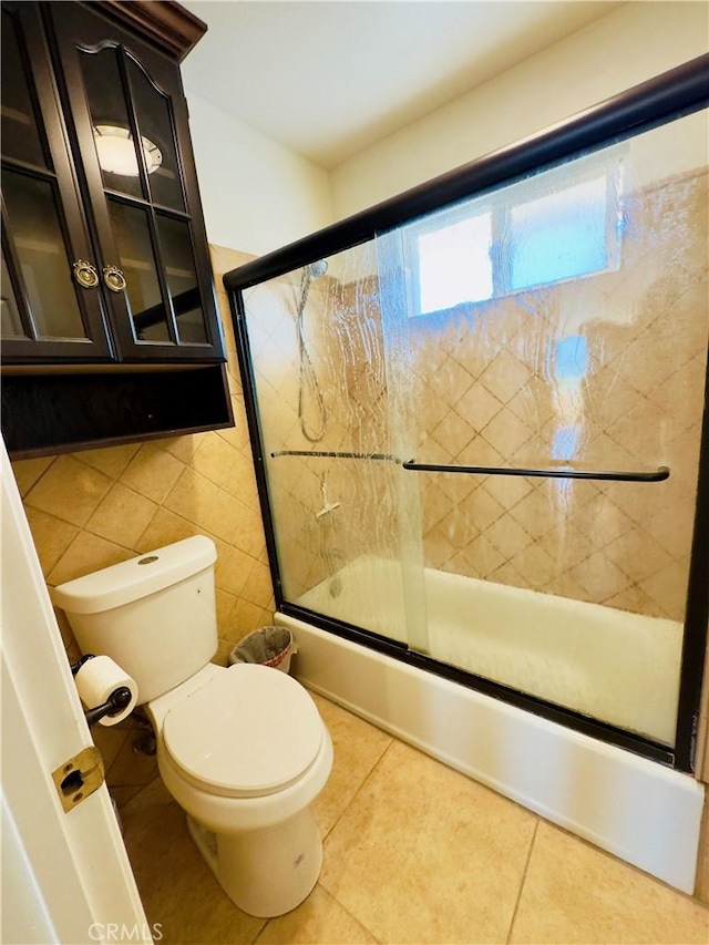 14542 Los Robles Ave, Hacienda Heights, CA 91745 - full bath featuring combined bath / shower with glass door, tile walls, and tile patterned flooring