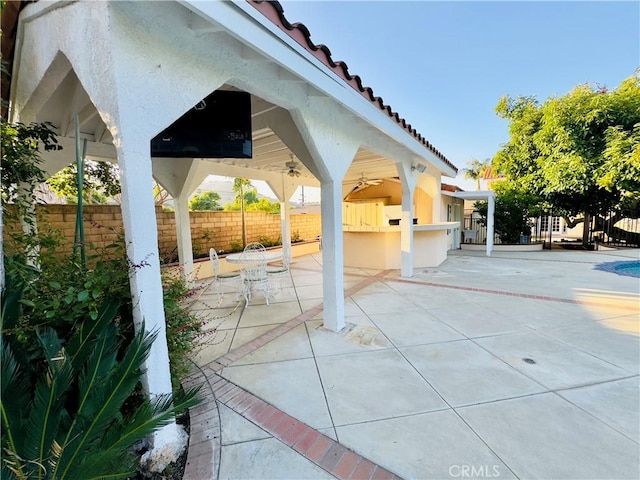 14542 Los Robles Ave, Hacienda Heights, CA 91745 - view of patio / terrace featuring ceiling fan and a gazebo