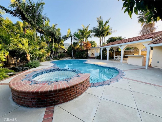 14542 Los Robles Ave, Hacienda Heights, CA 91745 - view of pool featuring a gazebo, a patio area, and a pool with connected hot tub